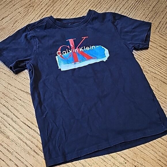 Navy Calvin Klein t shirt boys size 7 - Picture 3 of 5